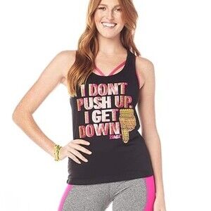 NWT Zumba Instructor Size M Dance Get Down Racerback Tank Dance Gym